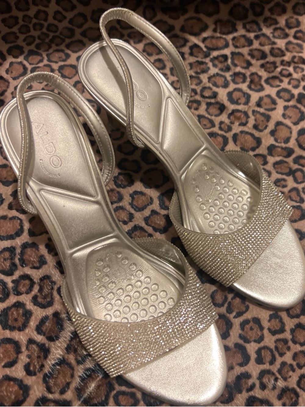Aldo silver sparkly heels